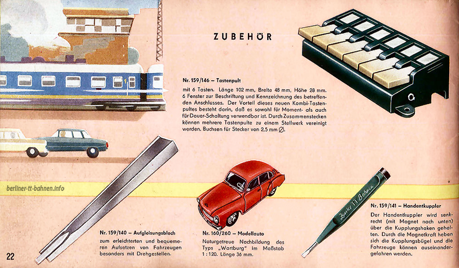 Zeuke TT-Bahnen, Katalog 1963 / 64