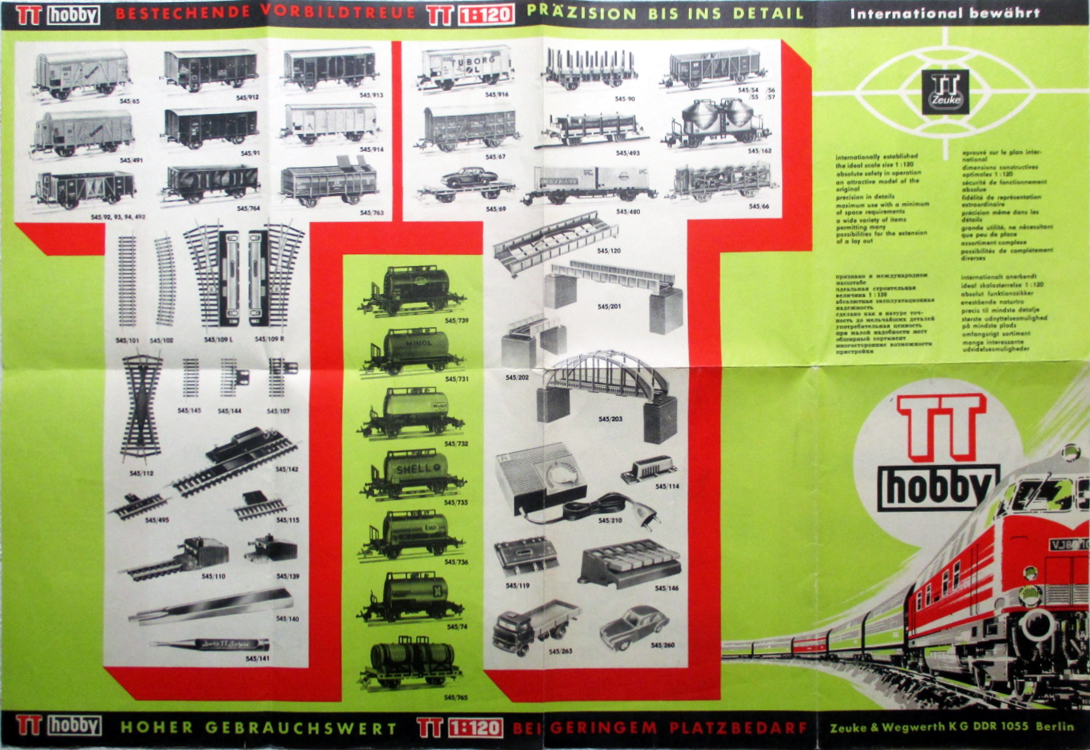 Zeuke TT-Bahnen / Faltblätter und Flyer / Faltblatt 1969 - Vorderseite - grüne  Ausgabe